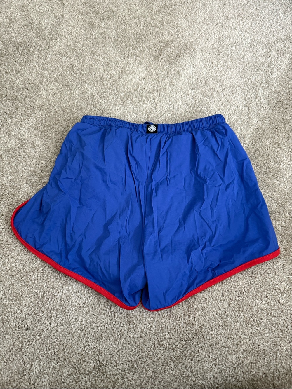 Five Dancewear Blue Dance Shorts with Red Trim - Picture 2 of 3
